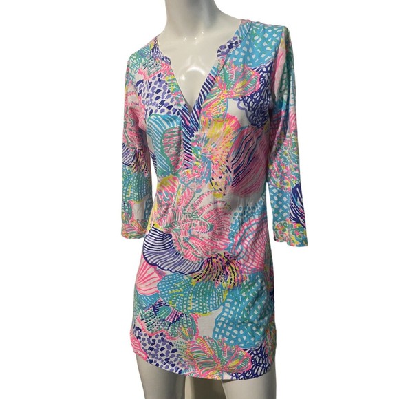 LILLY PULITZER Womens Multi Color Roar Of The Sea Ali Dress Sz XS - Picture 3 of 12